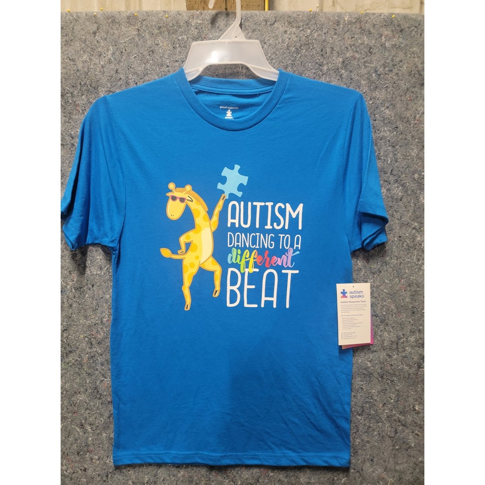 Autism Speaks Giraffe Dancing to a different Beat Blue Size S